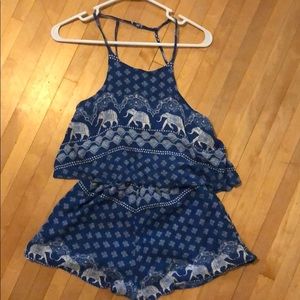 Blue Elephant Romper